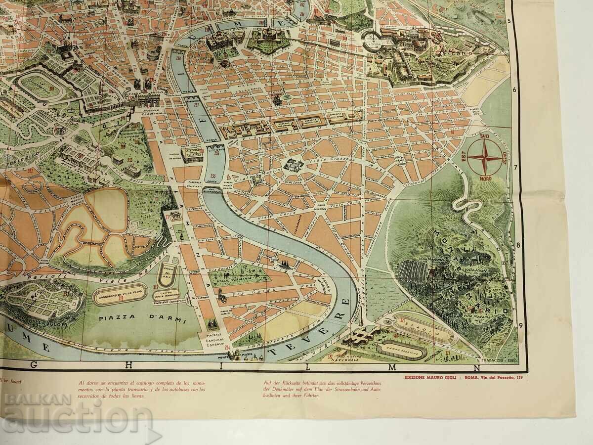 Δημοπρασία ΜΕΓΑΛΟΣ ΧΑΡΤΗΣ ΤΗΣ ΡΩΜΗΣ ΑΠΟ ΤΗΝ ΕΠΟΧΗ ΤΟΥ ΜΟΥΣΟΛΙΝΙ ΔΕΥΤΕΡΟΥ ΠΑΓΚΟΣΜΙΟΥ ΠΟΛΕΜΟΥ