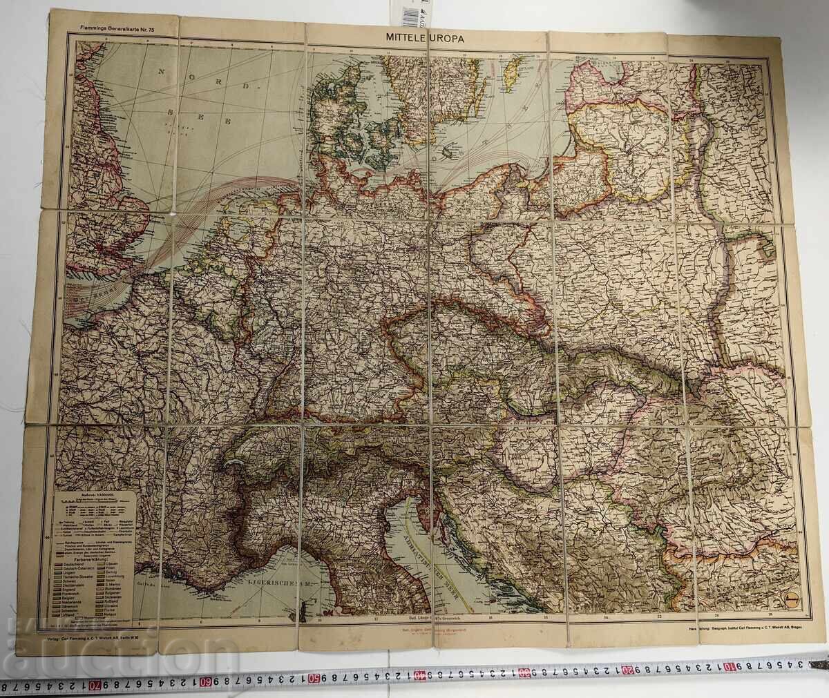 ΠΑΛΑΙΟΣ ΜΕΓΑΛΟΣ ΧΑΡΤΗΣ ΤΩΝ ΚΡΑΤΩΝ ΤΗΣ ΕΥΡΩΠΗΣ ΒΟΥΛΓΑΡΙΑ