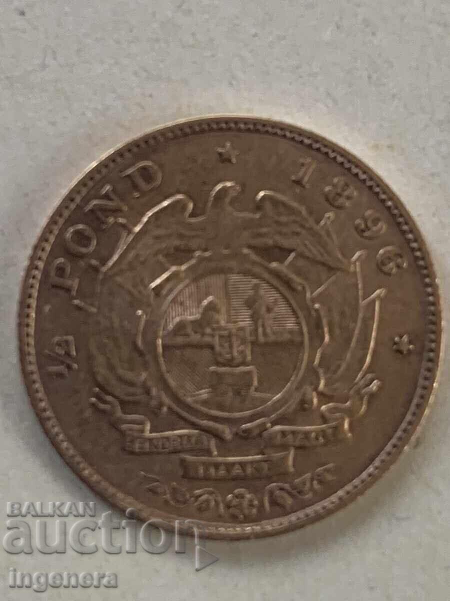 Coin 1/2 POND South Africa GOLD 1896 - PERSONAL PICKUP!