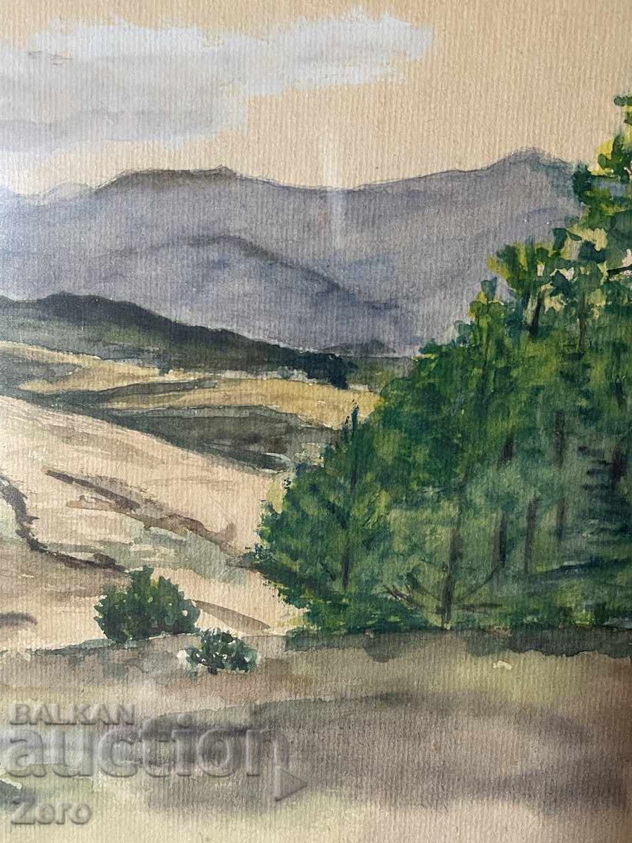 Борис Колев Акварел Пейзаж от Самоков с цена 700.00 лв. | € 357.90 Борис Колев Акварел Пейзаж от Самоков с цена 700.00 лв. | € 357.90