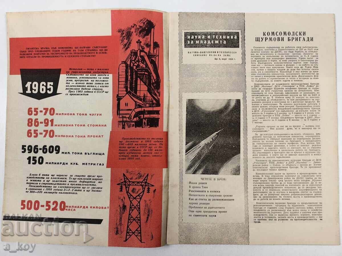 1959 Science and Technology for Youth SOC Magazine Newspaper NRB with price 12.00 BGN | € 6.14