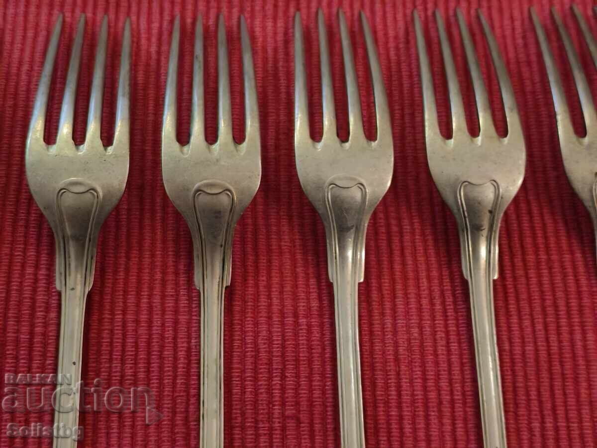 Furculițe vintage, alpaca, Germania - 5 Furculițe vintage, alpaca, Germania - 5