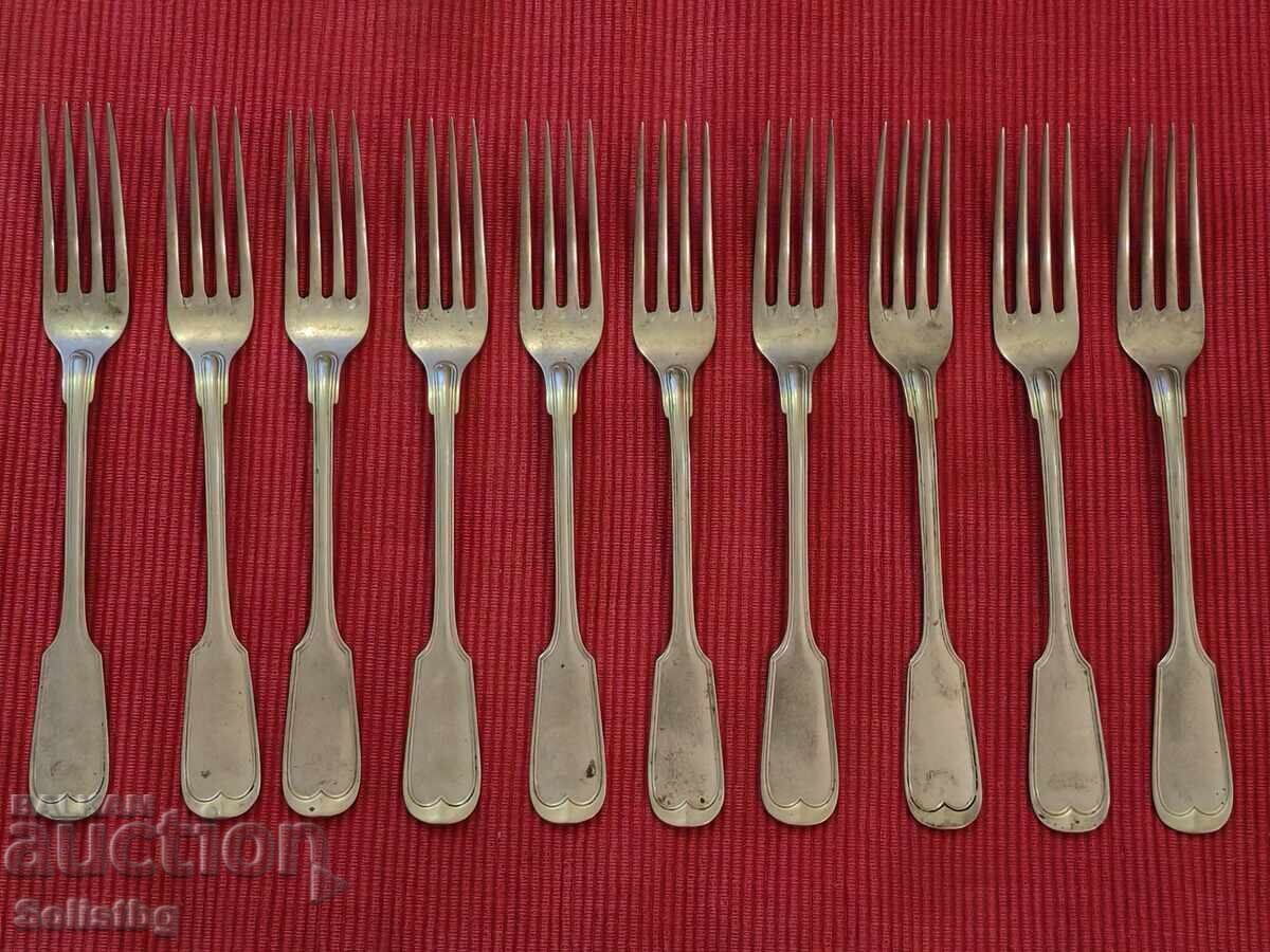 Furculițe vintage, alpaca, Germania Furculițe vintage, alpaca, Germania