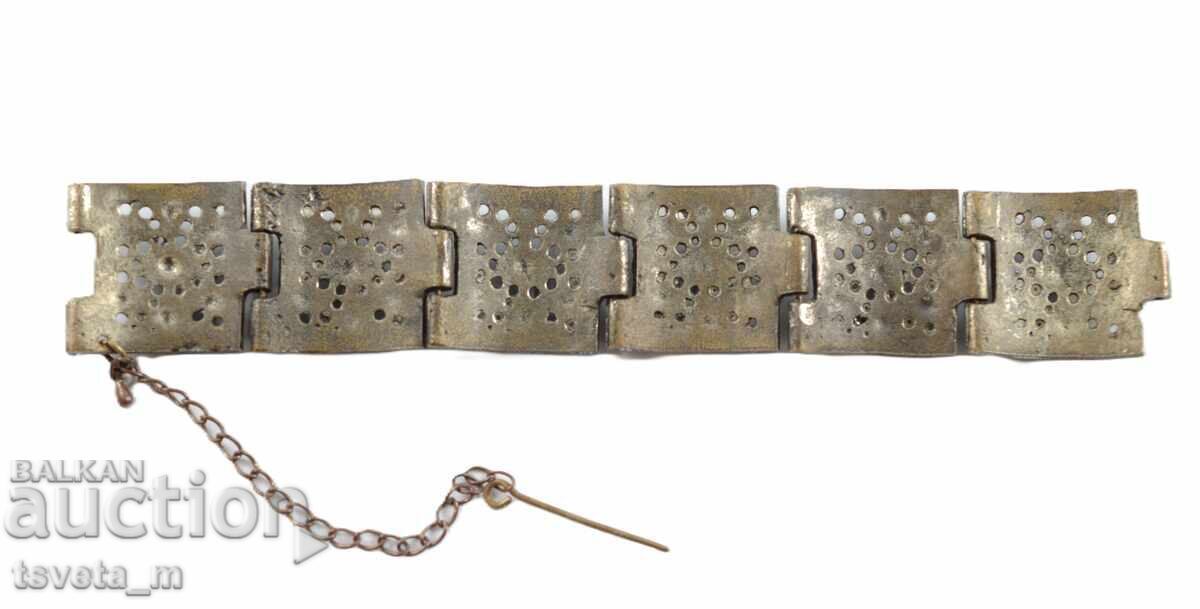 Antique bronze bracelet, Revival period ornament, FOLK COSTUME - 5