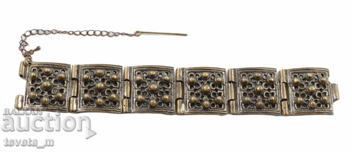 Antique bronze bracelet, Revival period ornament, FOLK COSTUME - 6