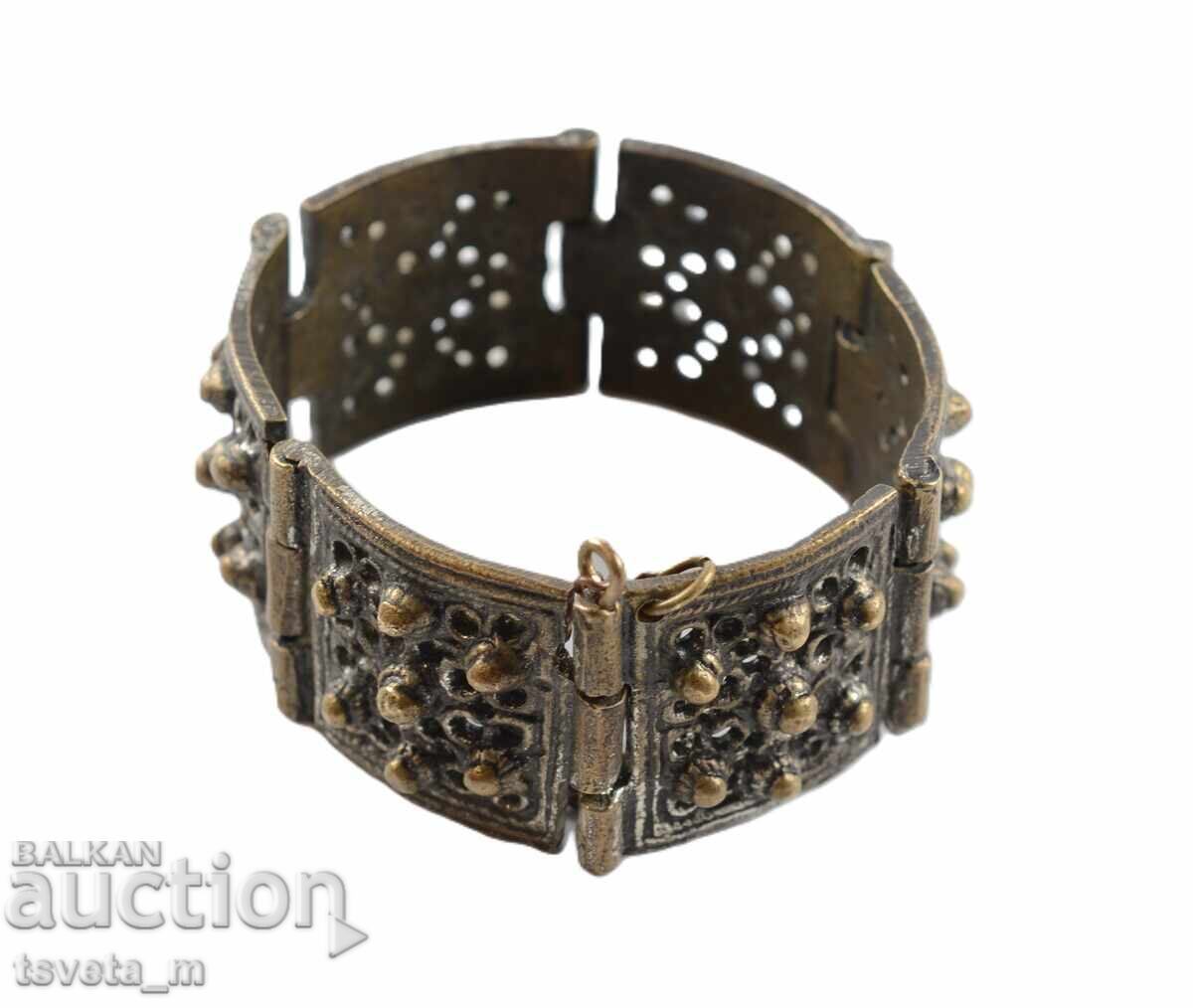 Antique bronze bracelet, Revival period ornament, FOLK COSTUME