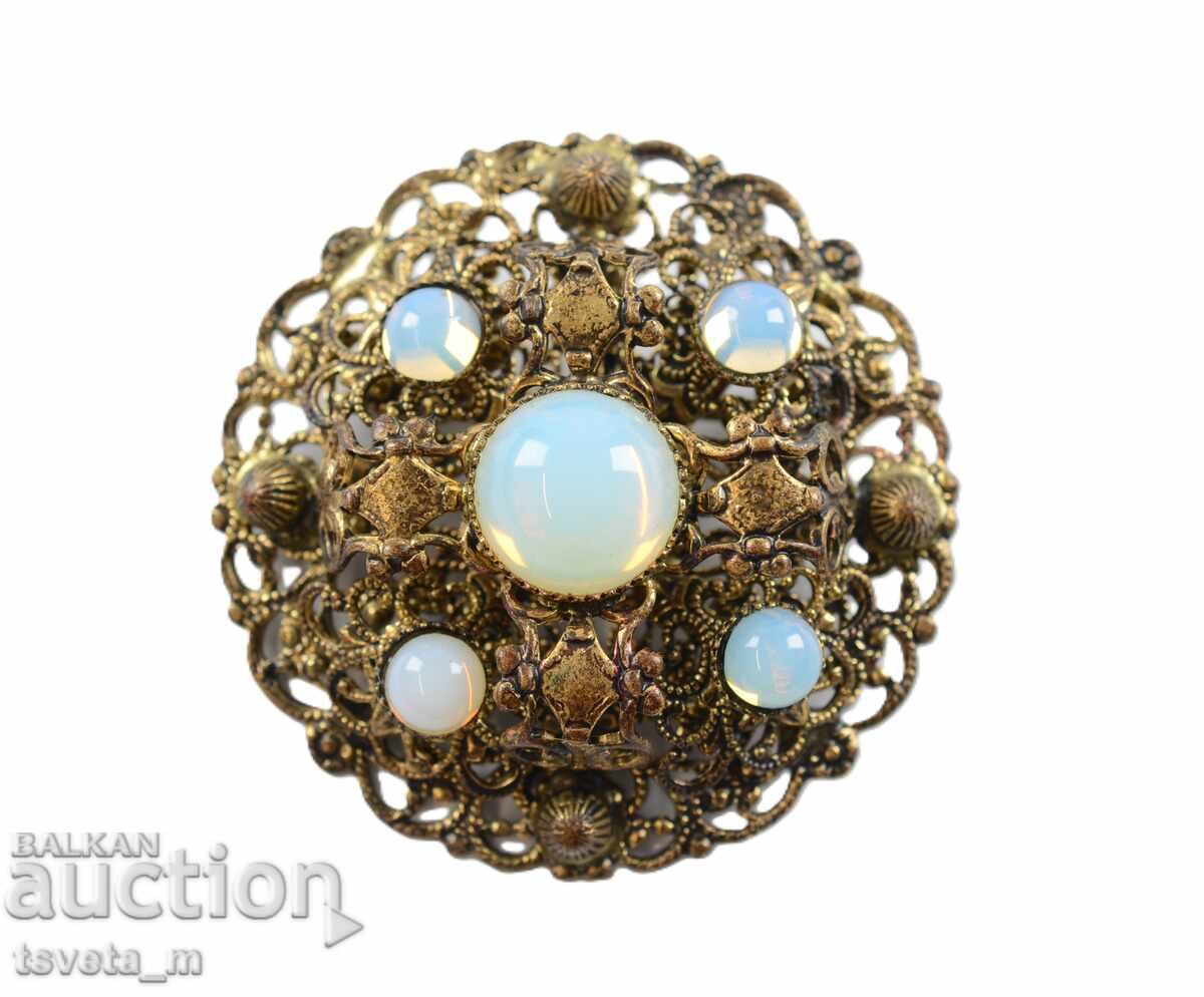 Αρχαία δαντελένια μπρούτζινη καρφίτσα