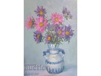 Autoare tablou, pictură în ulei. Flori. Buchet