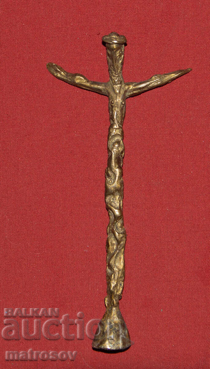 Δημοπρασία Διακοσμητικός, χειροποίητος, χάλκινος σταυρός, πλαστική, εσταυρωμένος