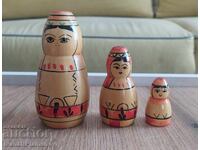 Mătrjoșki suveniruri Rusia pentru cunoscători 3 bucăți