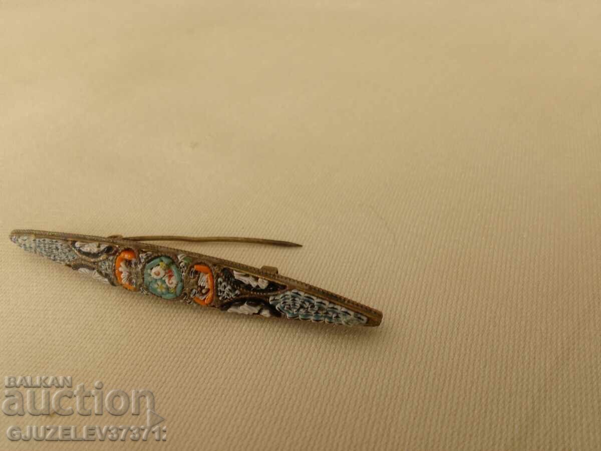 Αυθεντική παλιά καρφίτσα, χειροποίητη από λουλούδια - 6