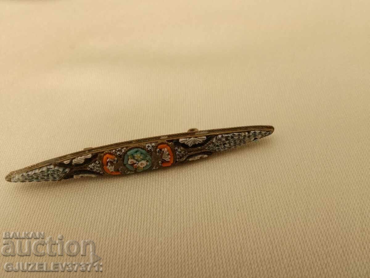 Αυθεντική παλιά καρφίτσα, χειροποίητη από λουλούδια - 7