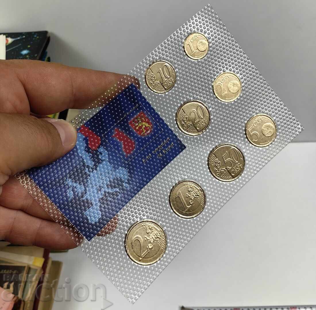 Auction  SET EURO COINS FINLAND GOLD PLATED 24 CARAT GOLD PLATED