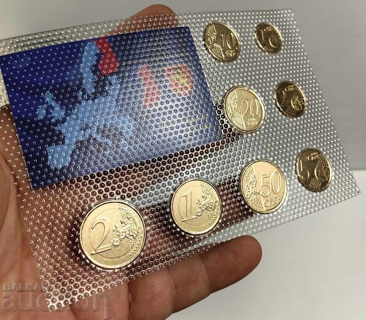 SET EURO COINS FINLAND GOLD PLATED 24 CARAT GOLD PLATED