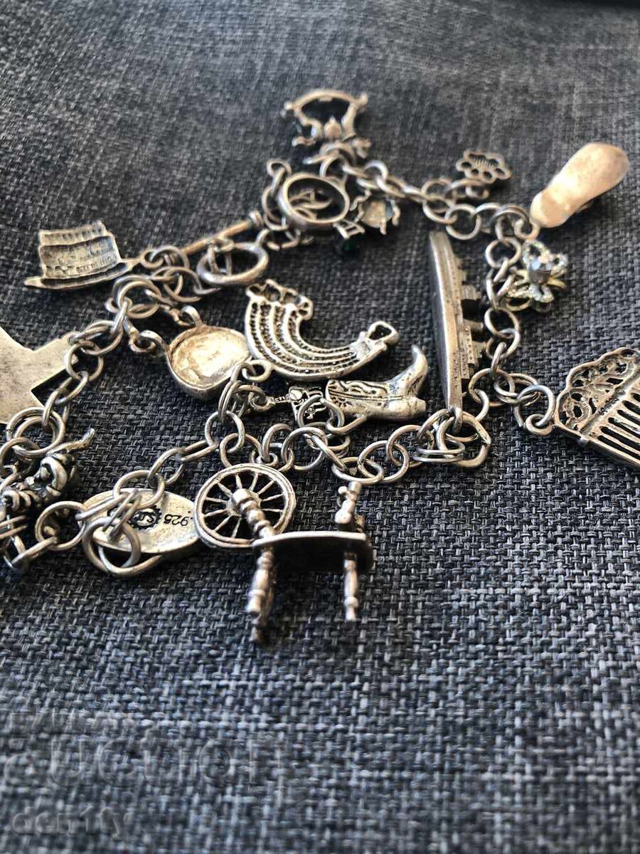 American silver charm bracelet vintage - 6