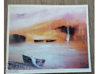 Reproducere a unei picturi de artistul P. Mitkov pe hârtie lucioasă