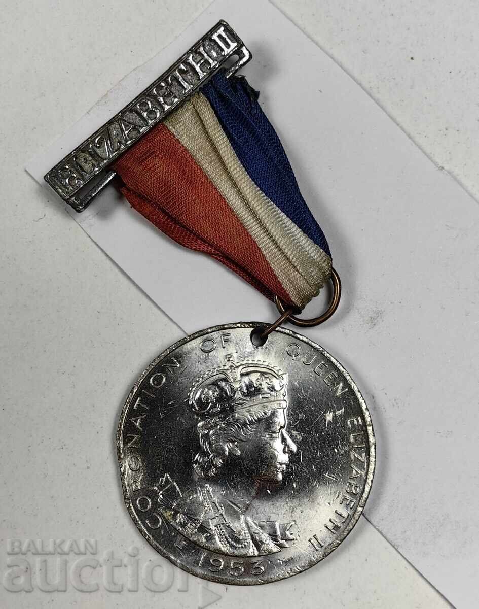 STAR MEDAL CORONATION QUEEN ELIZABETH II ENGLAND GREAT BRITAIN with price € 19.00 | 37.16 BGN