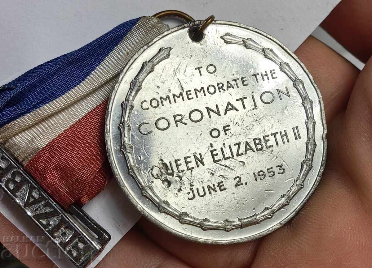 STAR MEDAL CORONATION QUEEN ELIZABETH II ENGLAND GREAT BRITAIN - 6