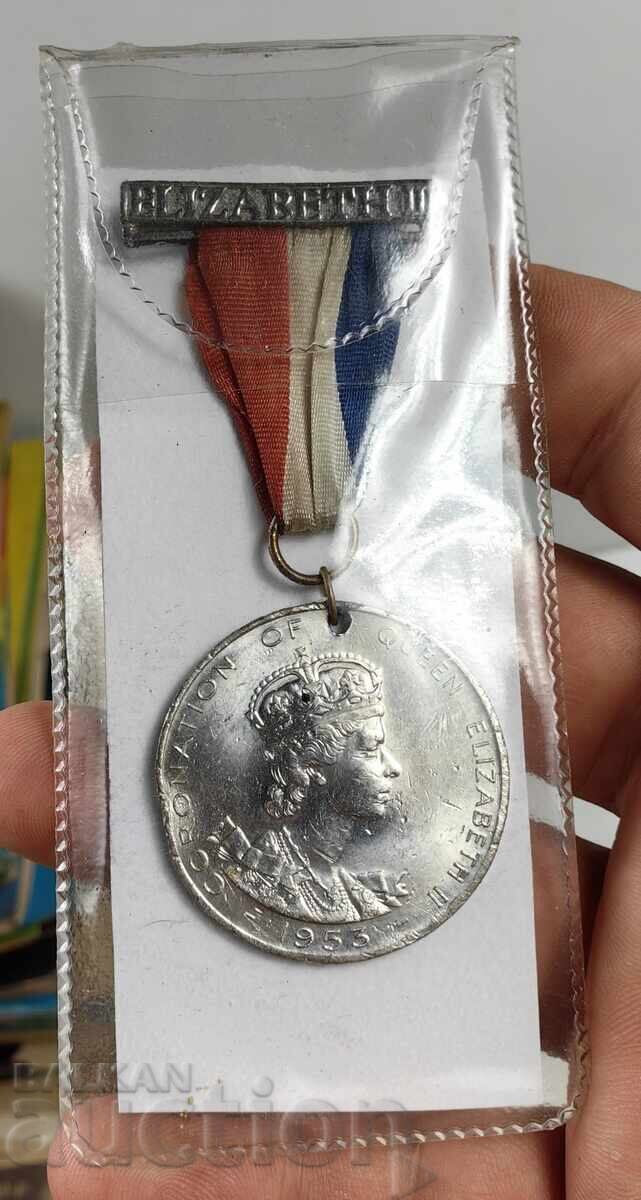 STAR MEDAL CORONATION QUEEN ELIZABETH II ENGLAND GREAT BRITAIN