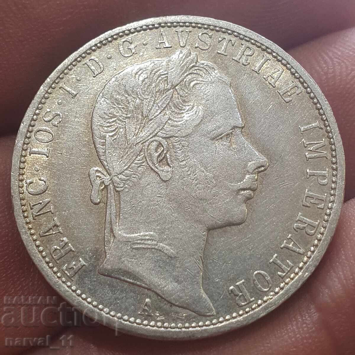 1 Florin 1858 A - Austria-Hungary with price 85.00 BGN | € 43.46