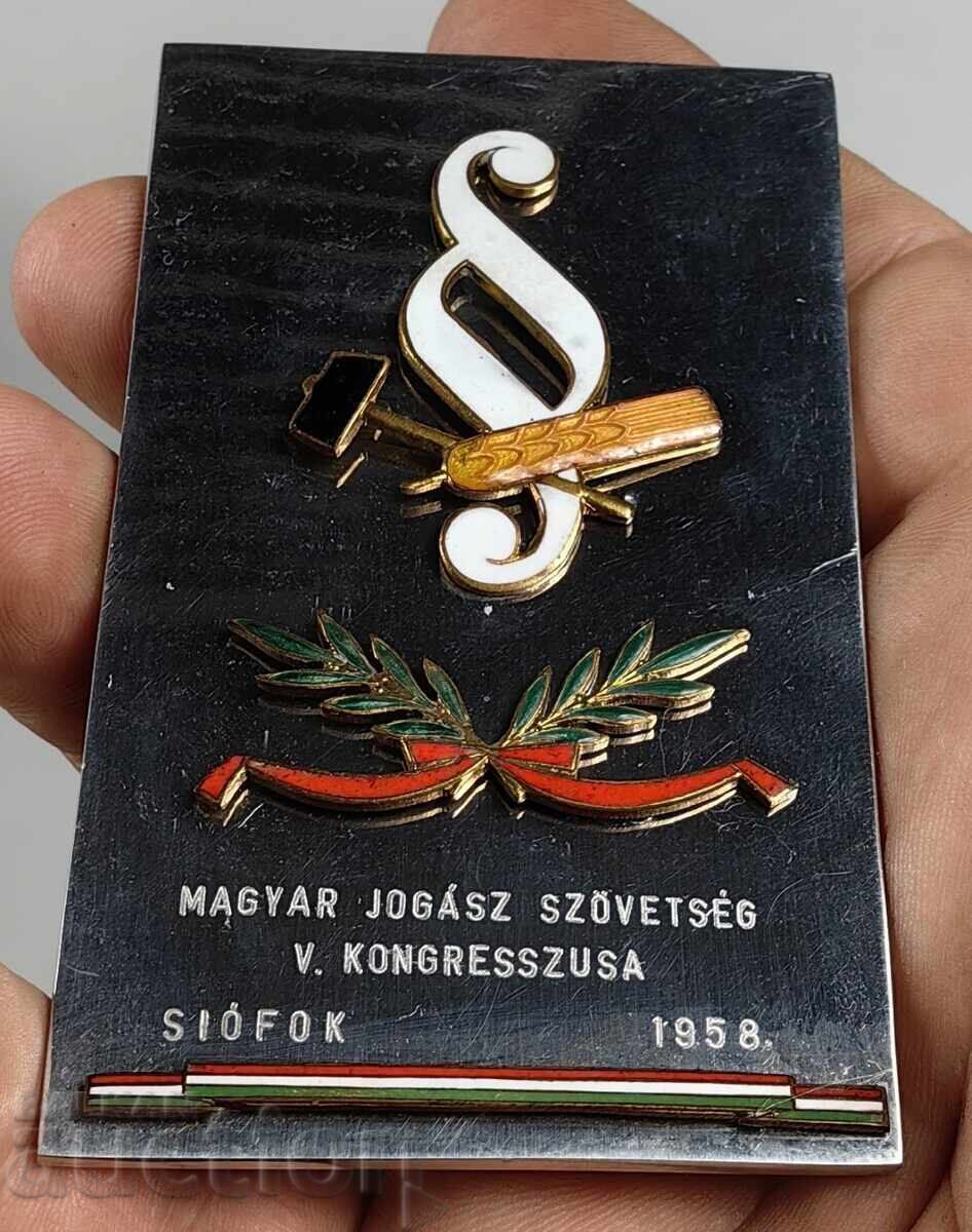 1958 STAR PLAQUE WITH ENAMEL ASSOCIATION OF HUNGARIAN LAWYERS BOX - 5 1958 STAR PLAQUE WITH ENAMEL ASSOCIATION OF HUNGARIAN LAWYERS BOX - 5