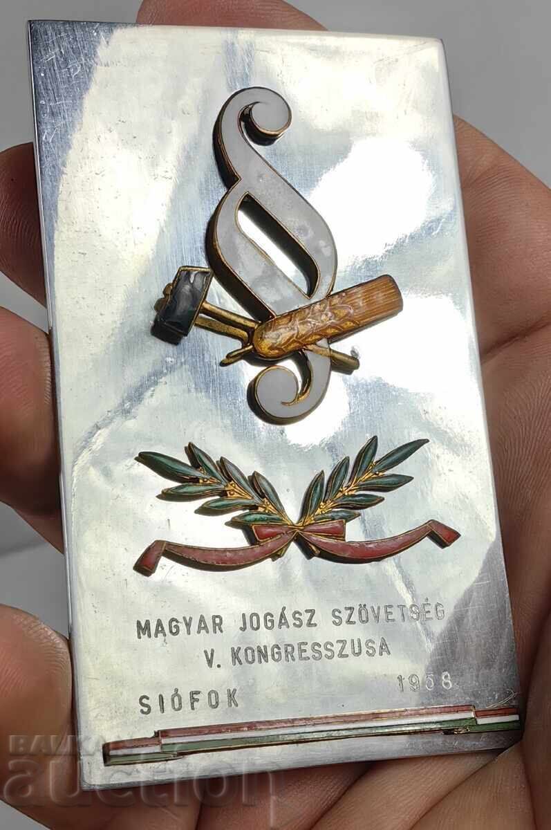 1958 STAR PLAQUE WITH ENAMEL ASSOCIATION OF HUNGARIAN LAWYERS BOX - 6 1958 STAR PLAQUE WITH ENAMEL ASSOCIATION OF HUNGARIAN LAWYERS BOX - 6