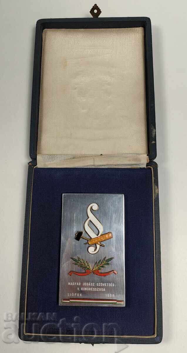 1958 STAR PLAQUE WITH ENAMEL ASSOCIATION OF HUNGARIAN LAWYERS BOX 1958 STAR PLAQUE WITH ENAMEL ASSOCIATION OF HUNGARIAN LAWYERS BOX