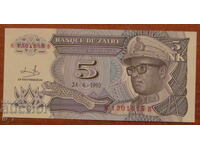 5 NEW MAKUTA 1993, ZAIRE - UNC