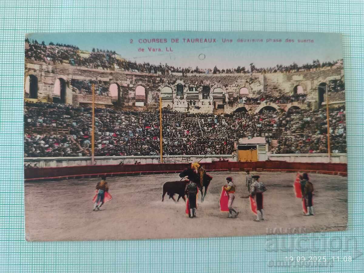 Veche carte poștală colorată Corida Veche carte poștală colorată Corida