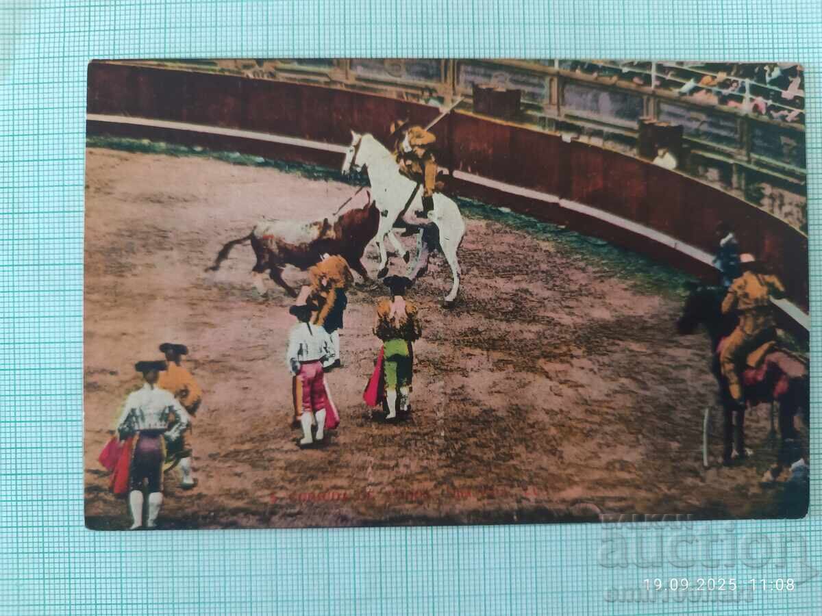 Old Color Postcard Corrida
