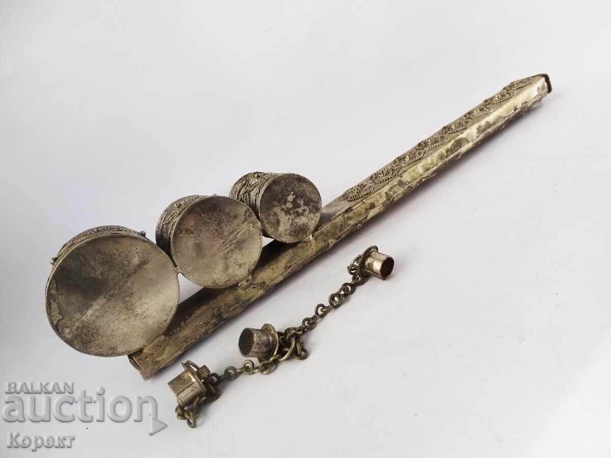 Ασημένια Οθωμανική μελανοδοχείο διπλό - 5