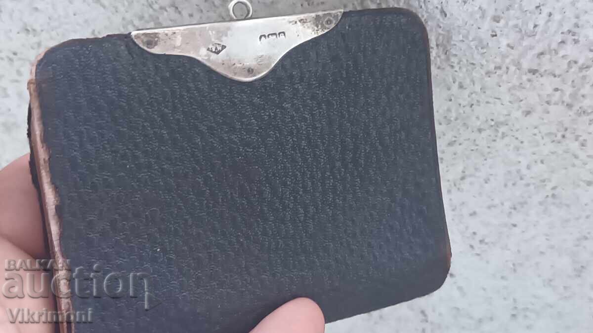 Silver 925, leather, Wallet, Art Deco, Birmingham, wallet, England - 7