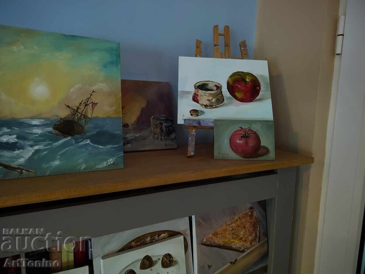 Παράδοση Ελαιογραφία - Νεκρή φύση - Ντομάτα - Αντώνης Ιορδάνου