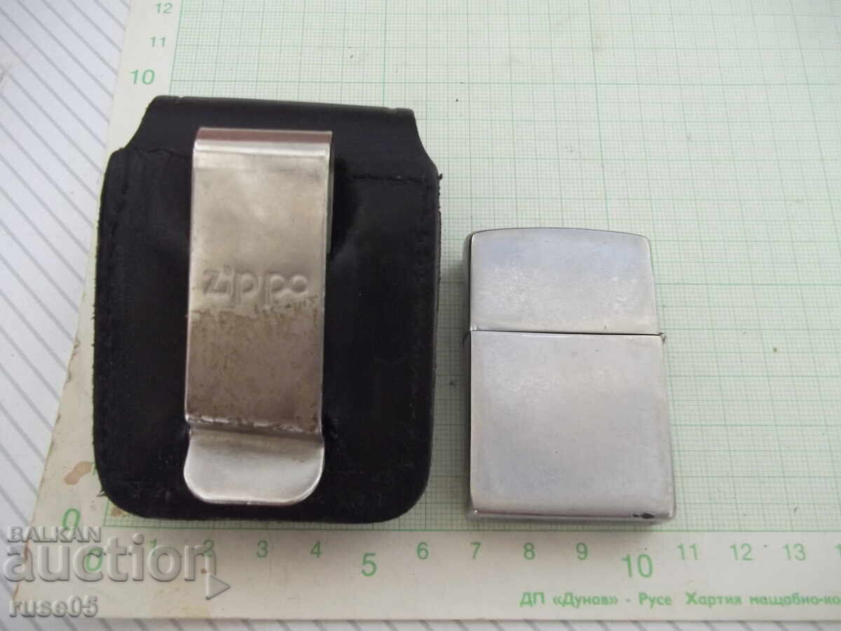 Auction  Zippo Lighter and Zippo Lighter Case Brown with Clip