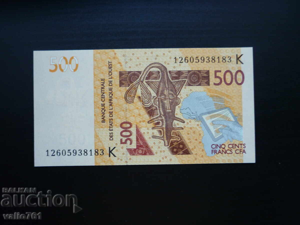 STATELE VEST-AFRICANE 500 FRANCI - SENEGAL 2012 NOU UNC
