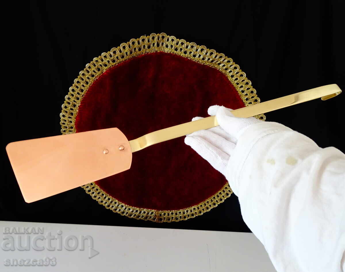 Χάλκινη σπάτουλα, σπάτουλα για γύρισμα, σερβίρισμα, γκριλ, καθαρό χαλκό