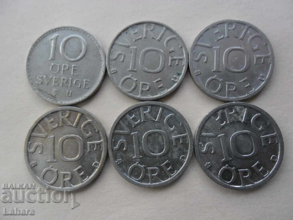 10 öre 1968, 79, 85, 86, 87, 88 Sweden with price 2.00 BGN | € 1.02
