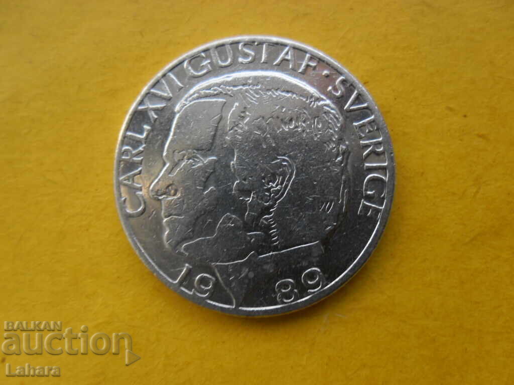 1 крона 1989 г. Швеция с цена 0.70 лв. | € 0.36
