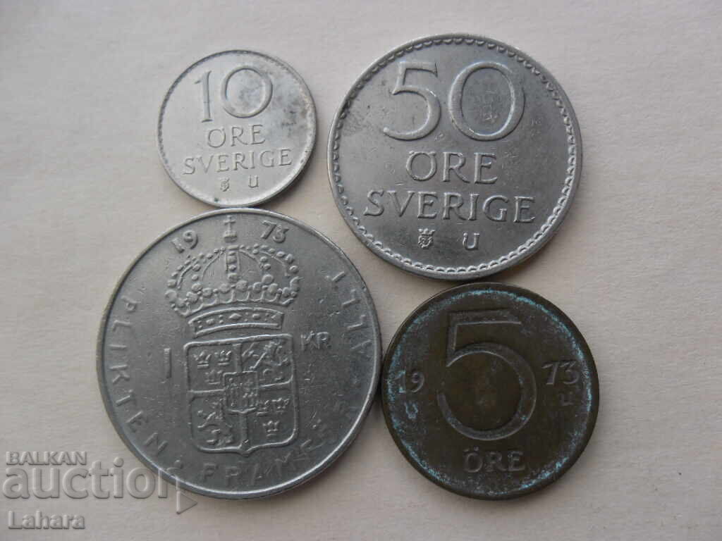 1 κορώνα 5, 10 και 50 ορέ 1973 g. Σουηδία