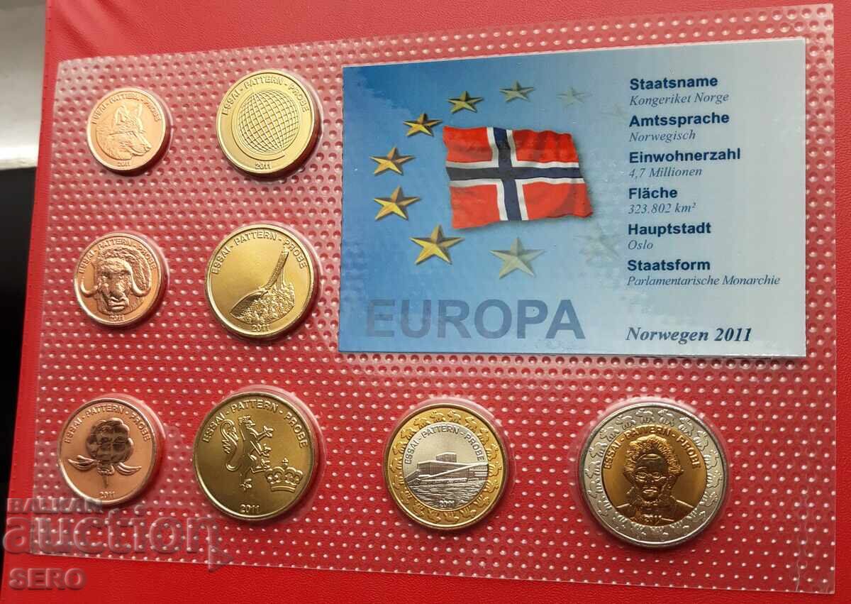Norway SET 2011 of 8 proof euro coins Norway SET 2011 of 8 proof euro coins