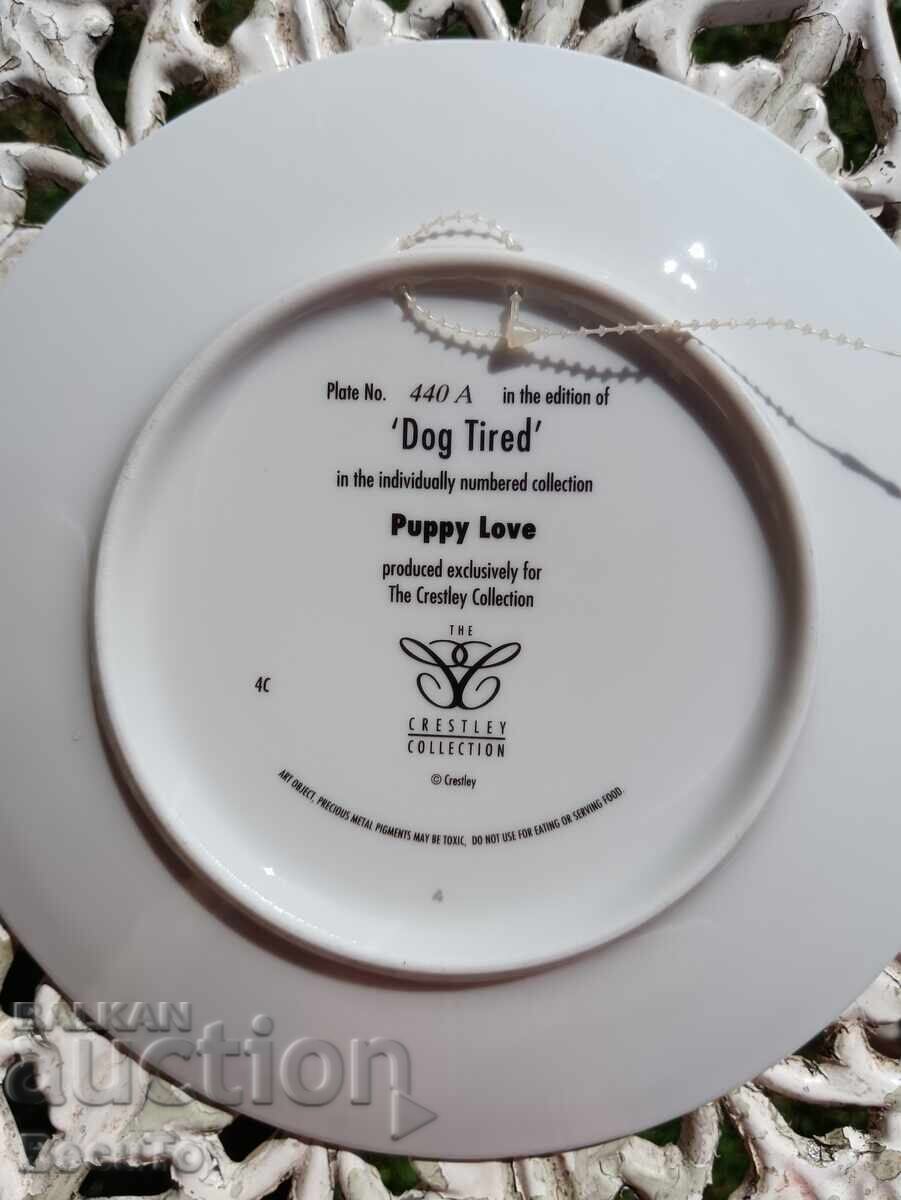 2 τμχ διακοσμητικά πορσελάνινα πιάτα με σκυλάκια - 5 2 τμχ διακοσμητικά πορσελάνινα πιάτα με σκυλάκια - 5