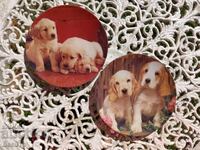 2 buc farfurii decorative din porțelan cu căței