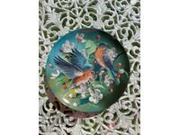 Farfurie decorativă din porțelan cu păsări, Anglia, ca nouă