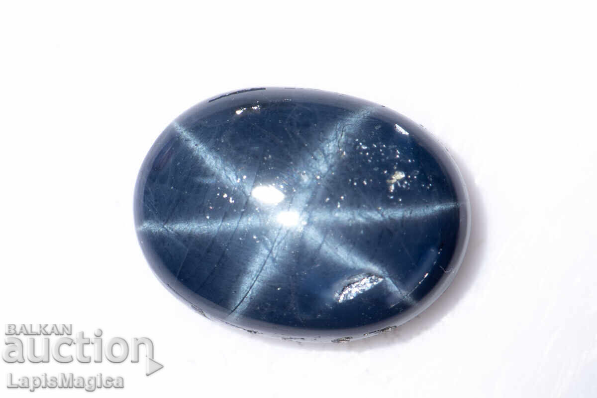 Blue Star Sapphire 1,54ct 6-ray star οβάλ cabochon