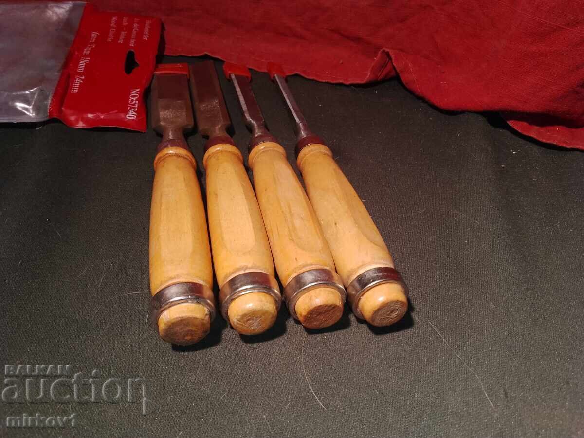 Four German Chisels - 6