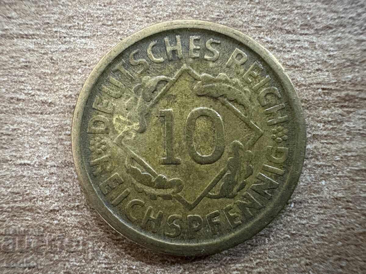 Germany - 10 Reichspfennig (1924) - D Germany - 10 Reichspfennig (1924) - D