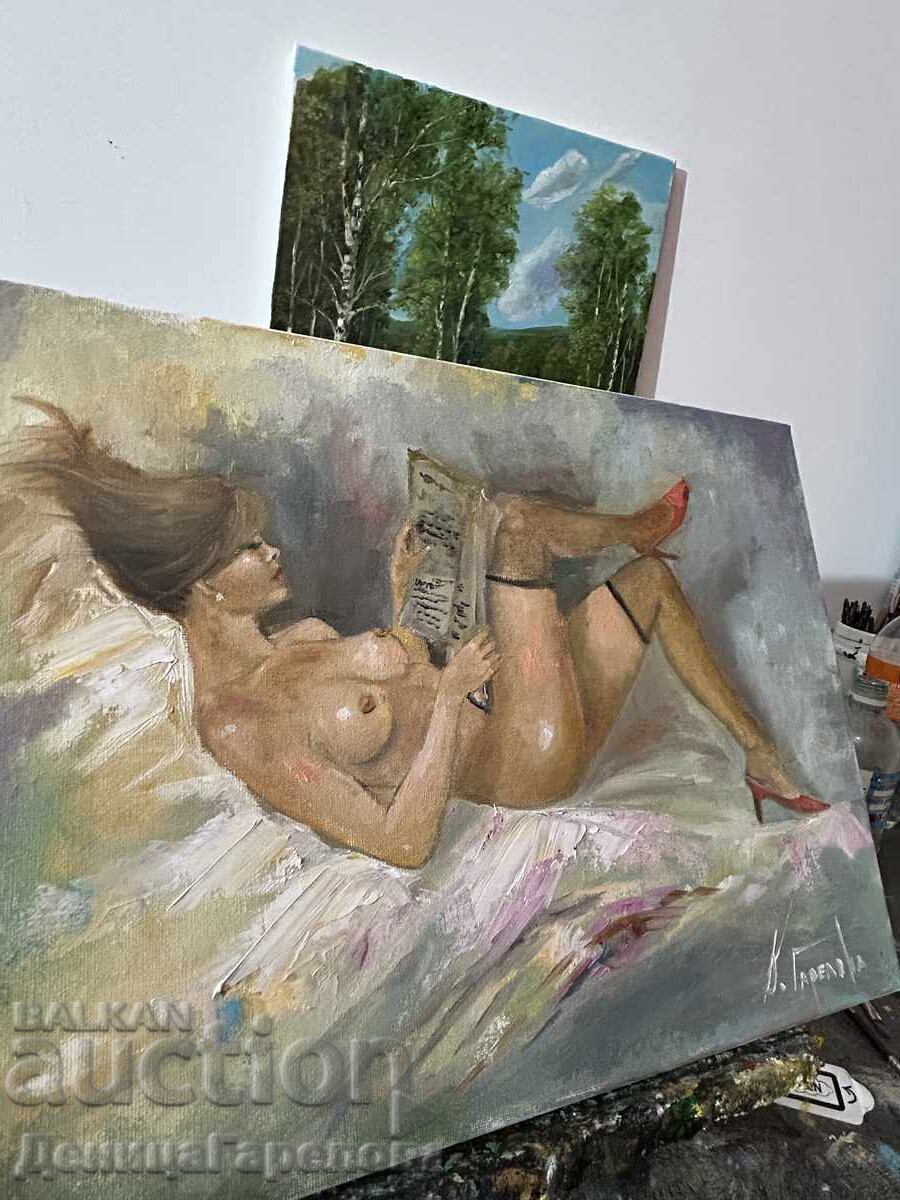 Denisa Garelova tablou ulei 30/40 ”Neprotită” cu preț 98.79 BGN | € 50.51 Denisa Garelova tablou ulei 30/40 ”Neprotită” cu preț 98.79 BGN | € 50.51