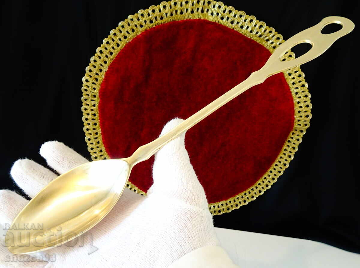 Auction  Bronze cooking and serving spoon 30 cm