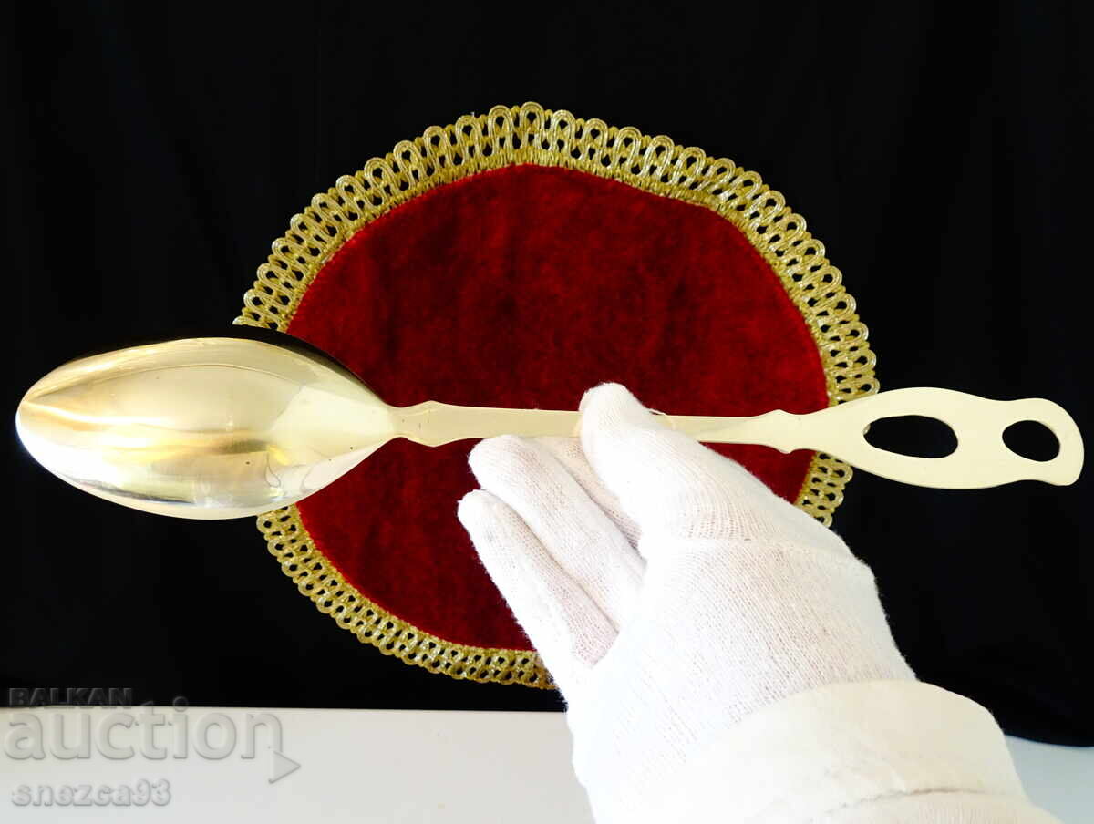 Delivery of Bronze cooking and serving spoon 30 cm