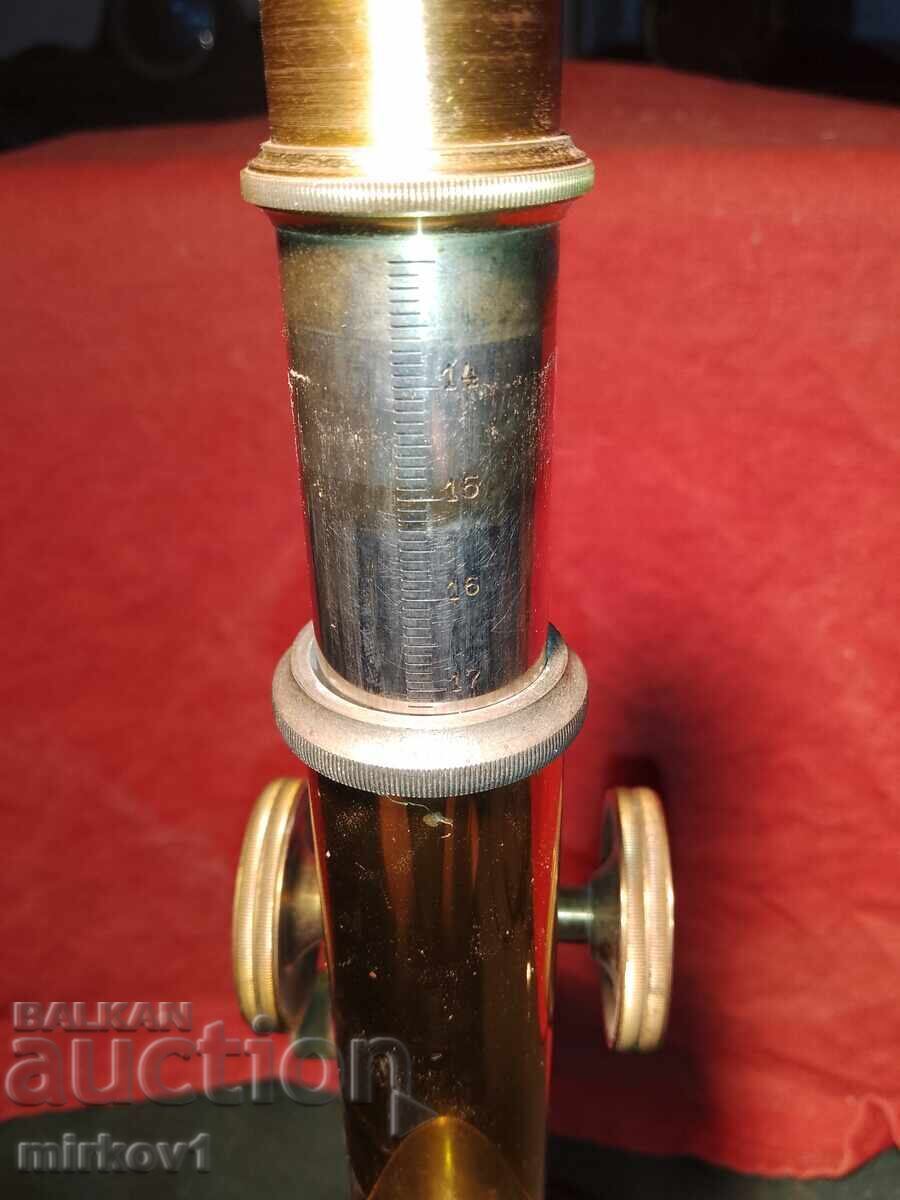 Αντίκα γερμανικό συλλεκτικό μικροσκόπιο - 5